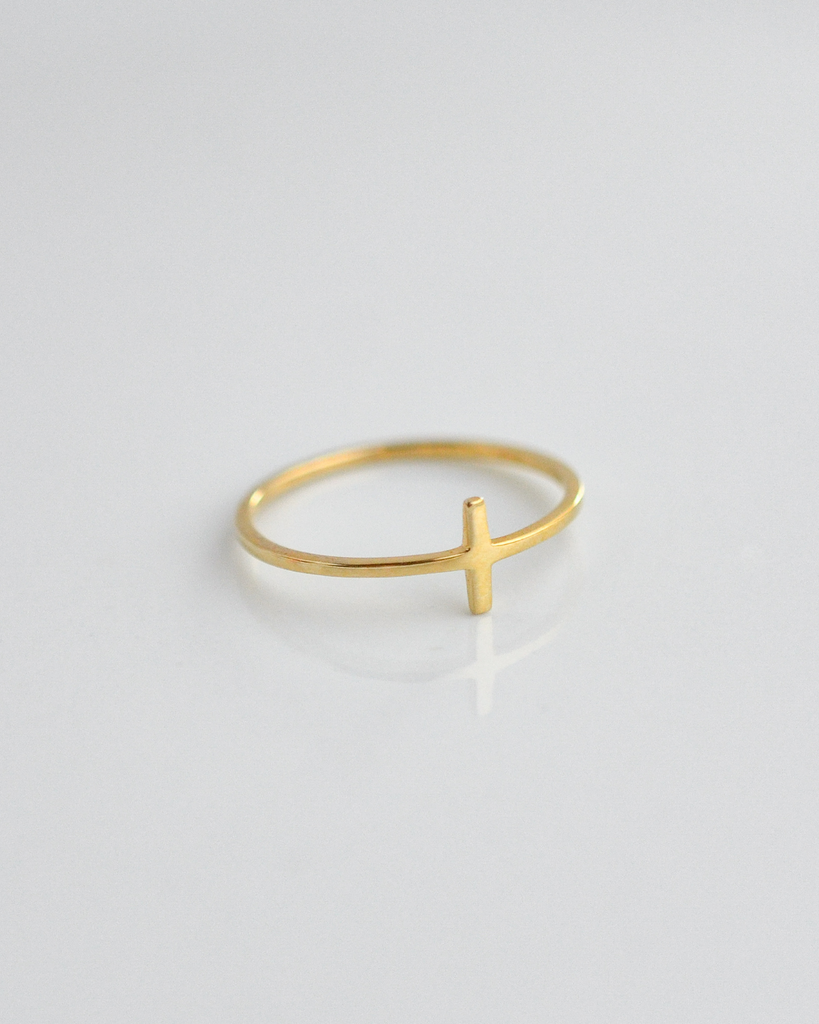 Gold Cross Design Ring