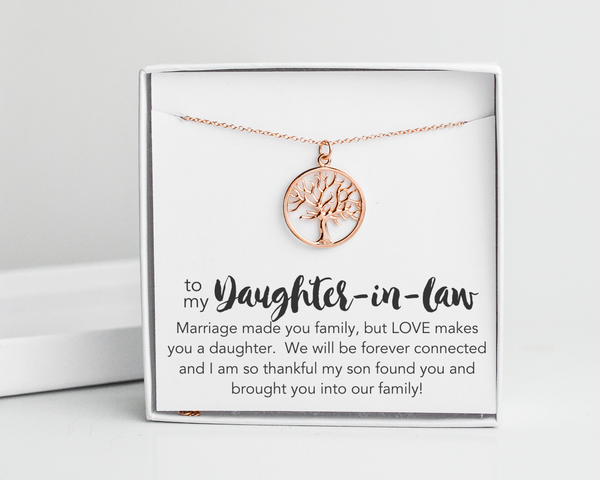 Daughter in Law Tree Necklace Silver and Ivy