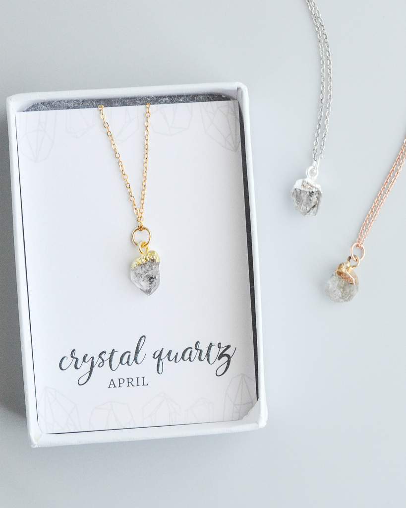 Raw Crystal Quartz Gemstone Necklace