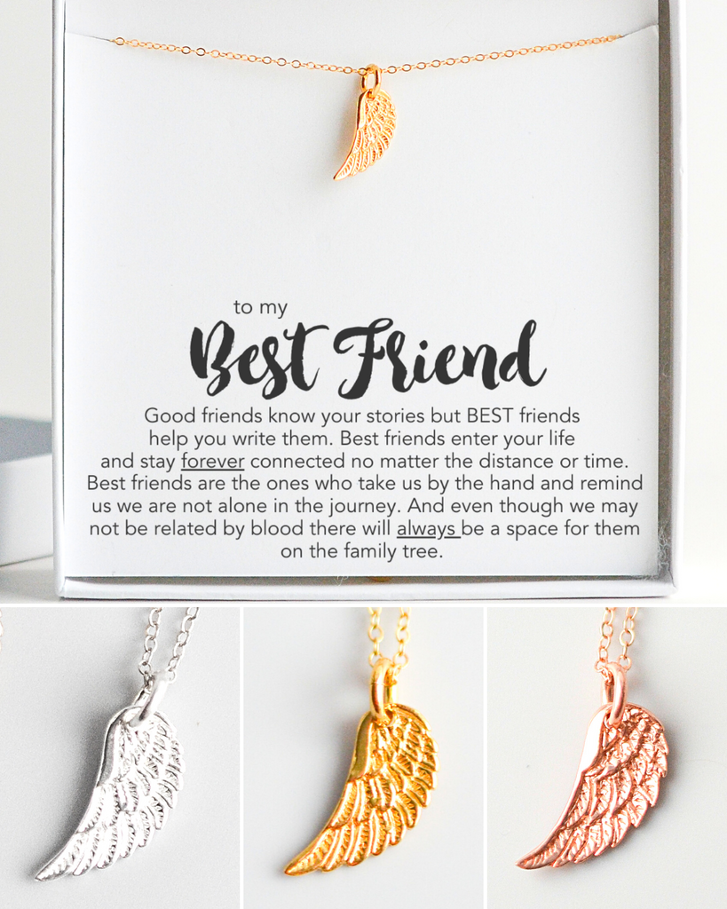 Best Friend Angel Wing Necklace
