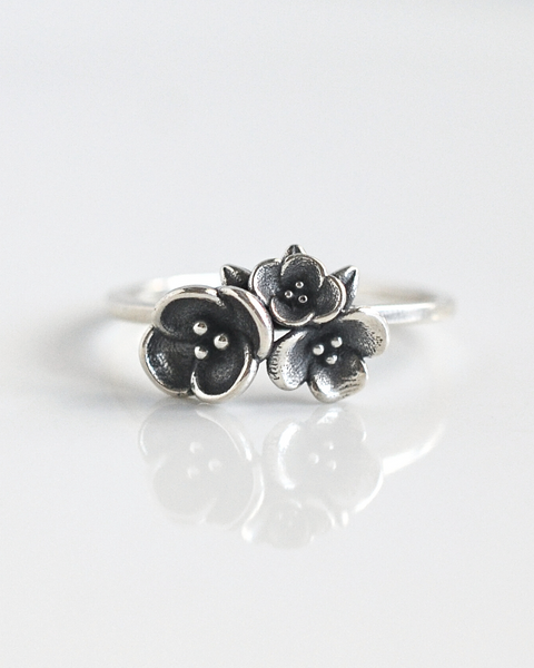 11号】Vintage 925 silver flower ring ( ヴィンテージ シルバー