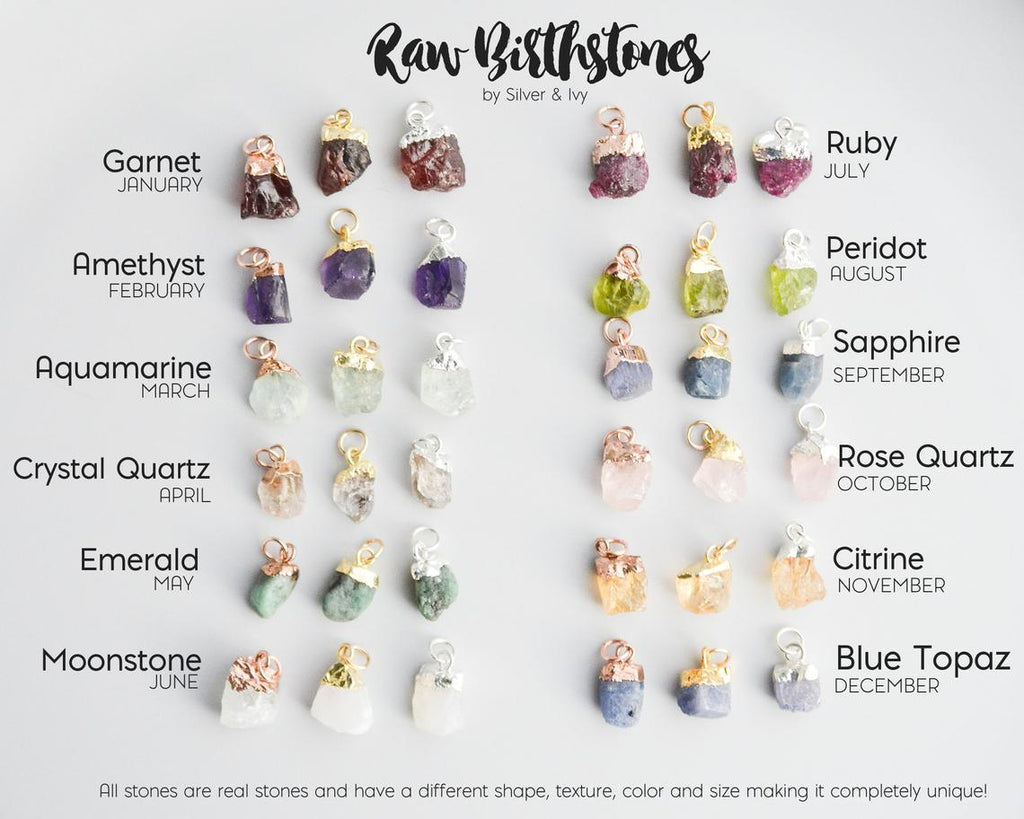 Four Birthstones Cluster Necklace