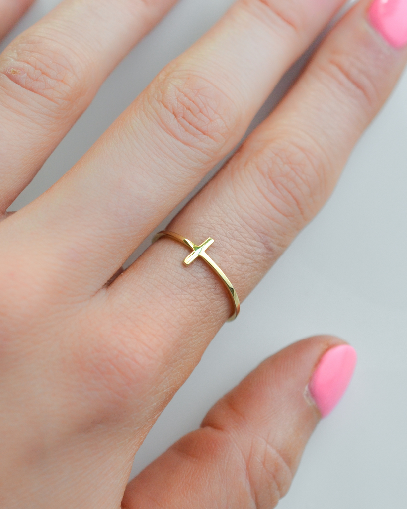 Gold Cross Design Ring