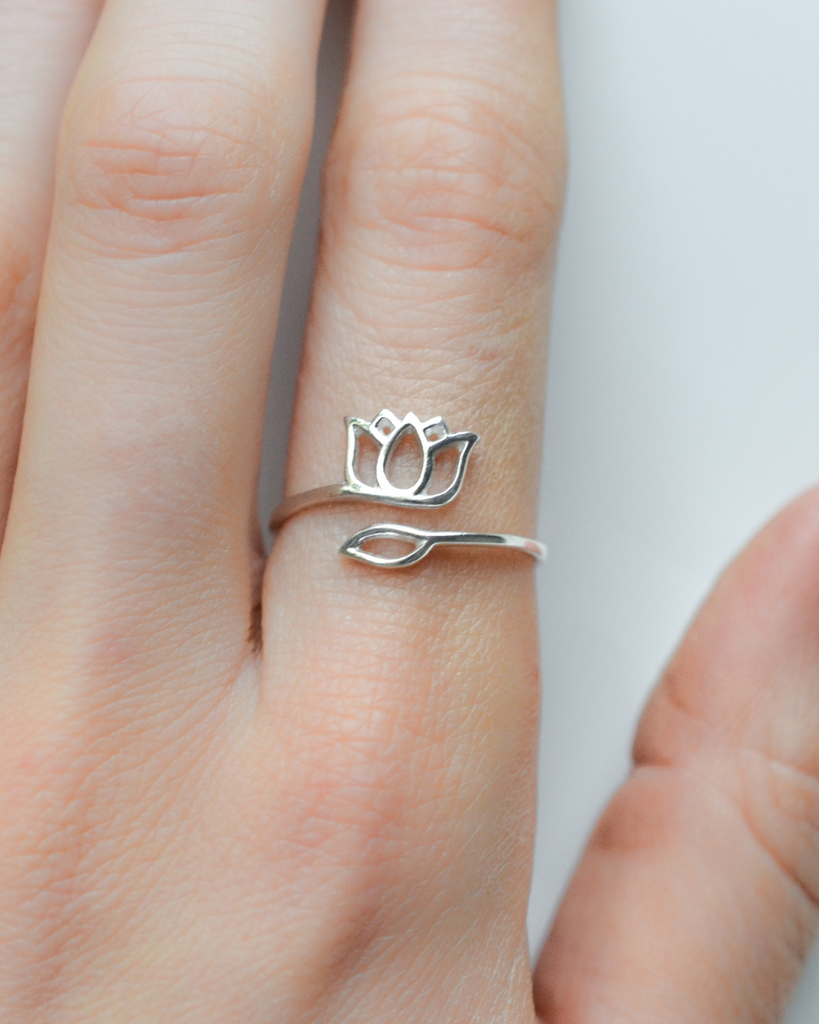 Sterling Silver Lotus Ring