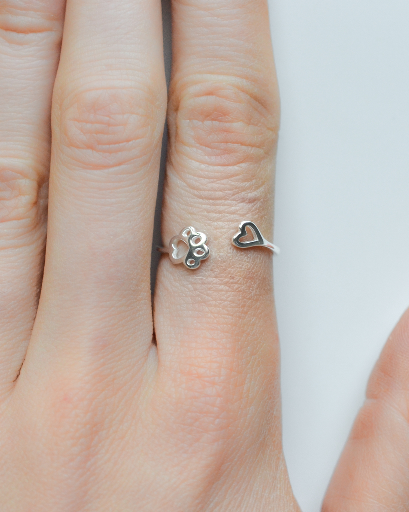 Sterling Silver Paw Print Ring