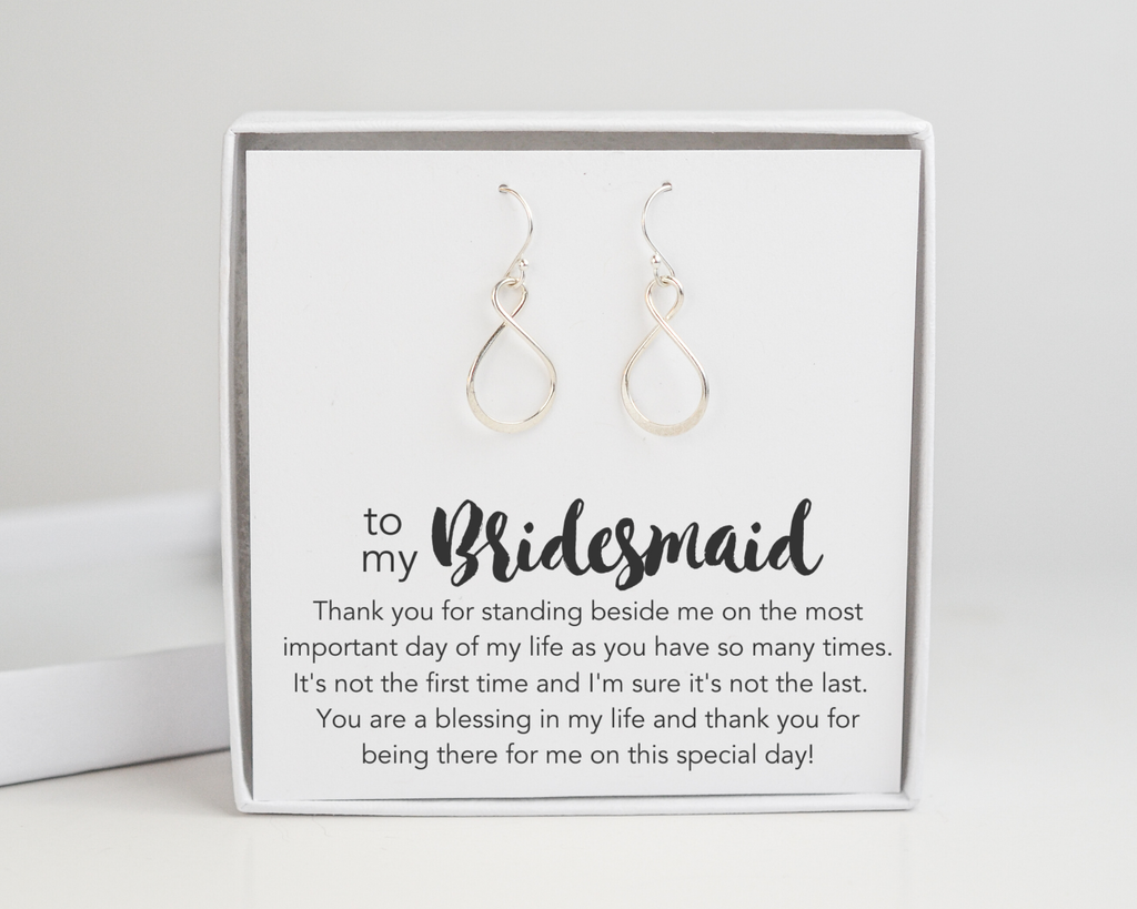 Bridesmaid Infinity Earrings