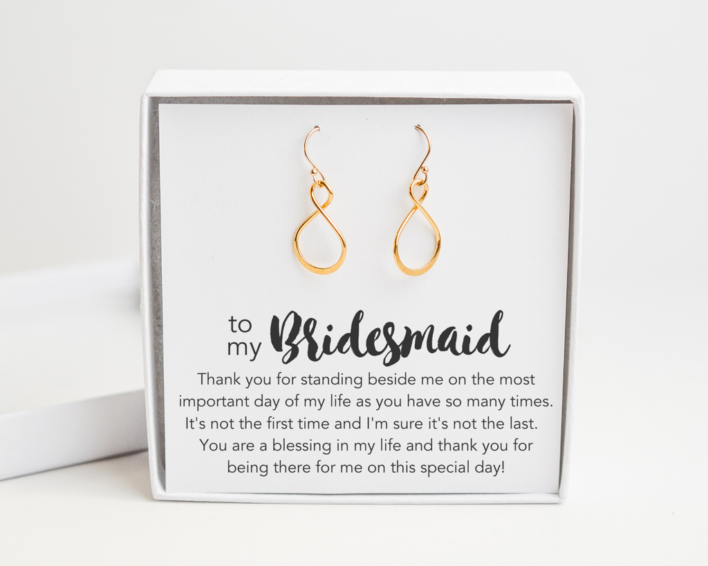 Bridesmaid Infinity Earrings