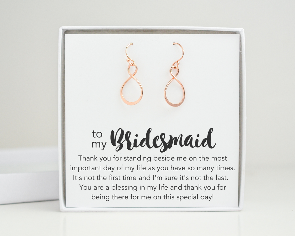 Bridesmaid Infinity Earrings