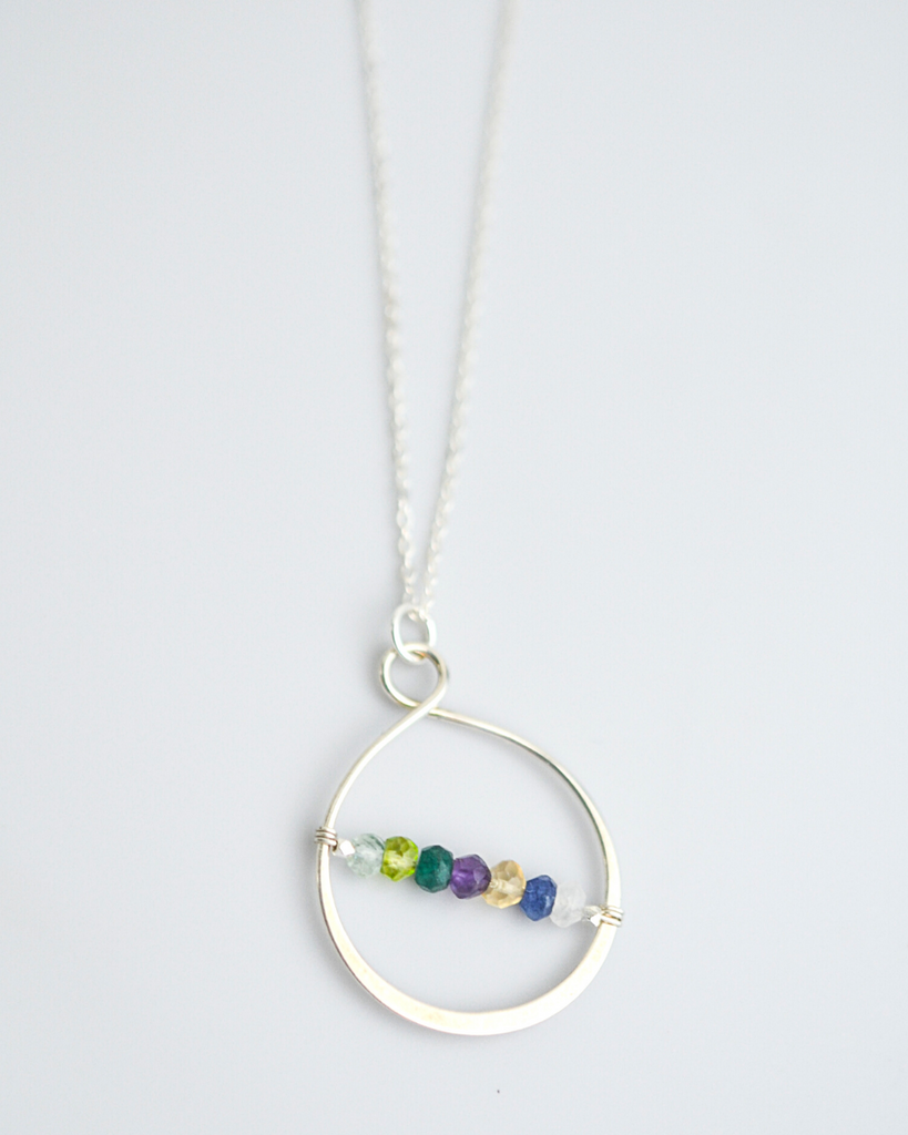 Mother's Large Infinity Birthstone Necklace