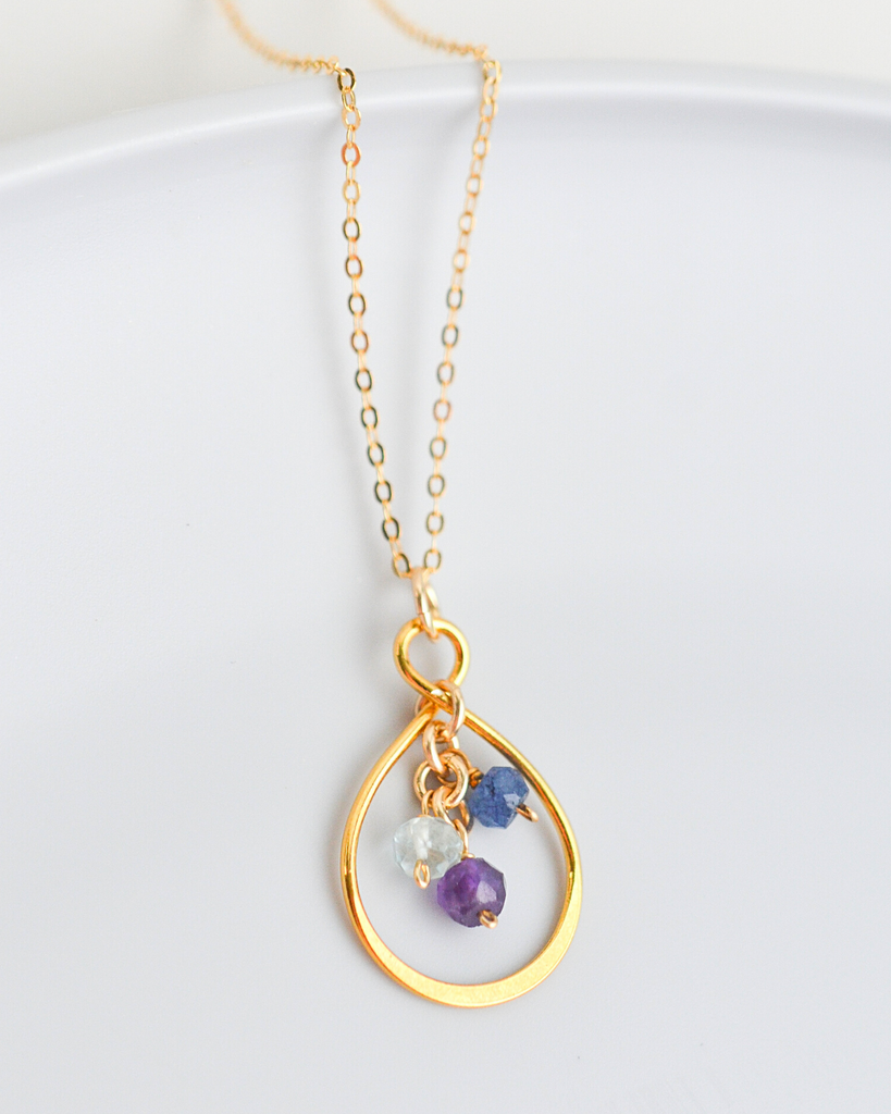 Grandma Small Infinity Teardrop Necklace