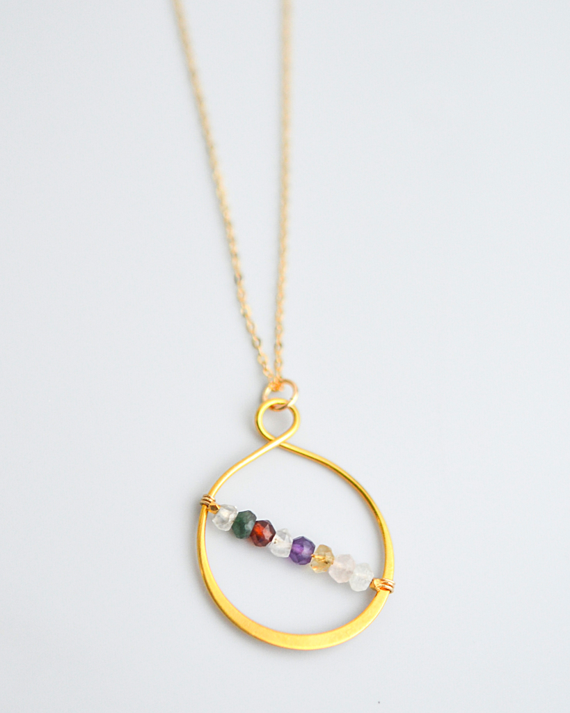 Mother's Large Infinity Birthstone Necklace