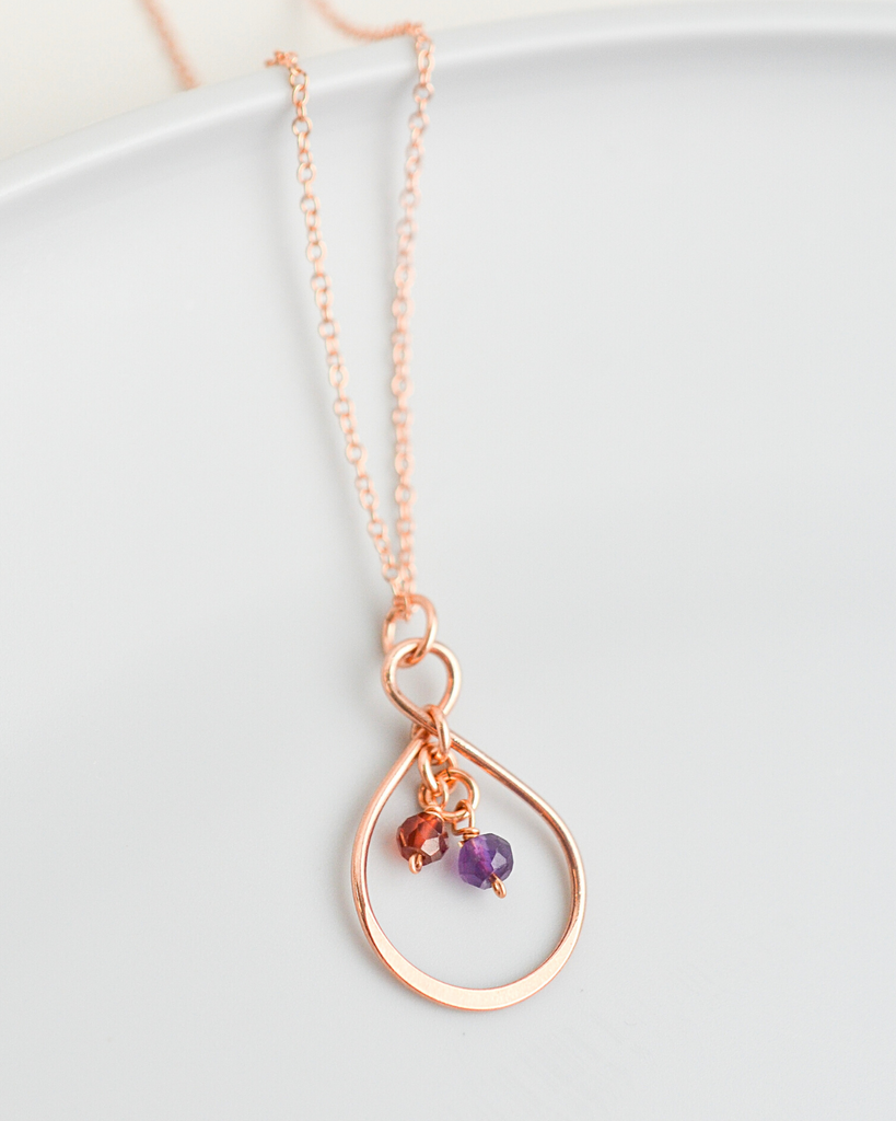 Grandma Small Infinity Teardrop Necklace