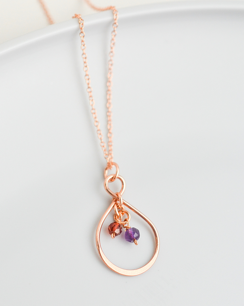 Sister Small Infinity Teardrop Necklace