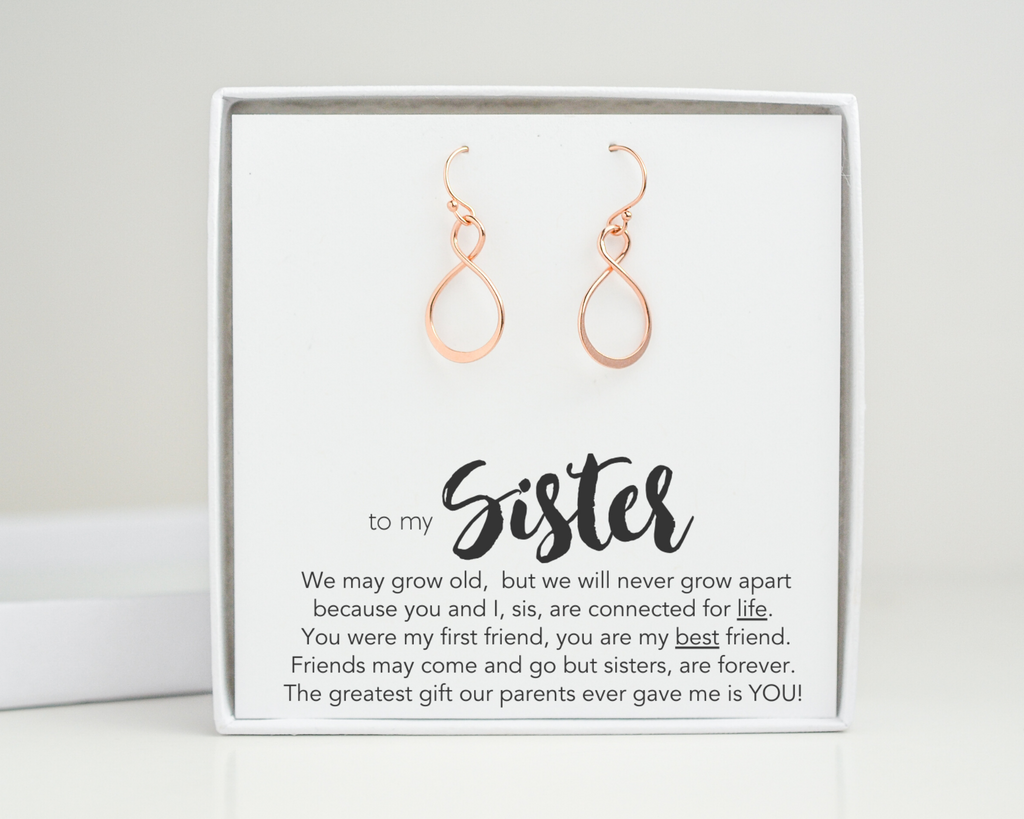 Sister Infinity Earrings Silver and Ivy