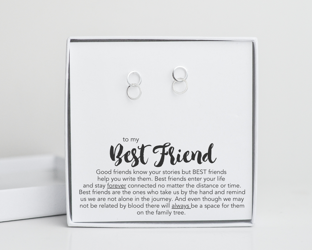 Connected Stud Earrings for Best Friend