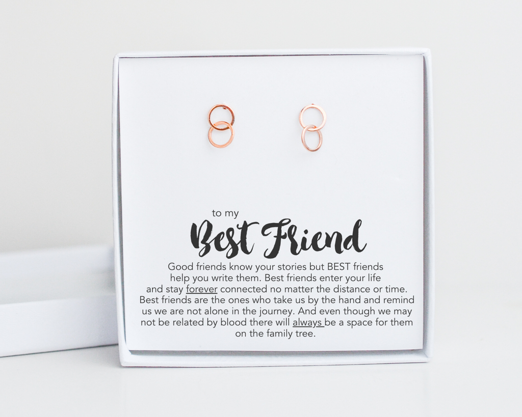 Connected Stud Earrings for Best Friend