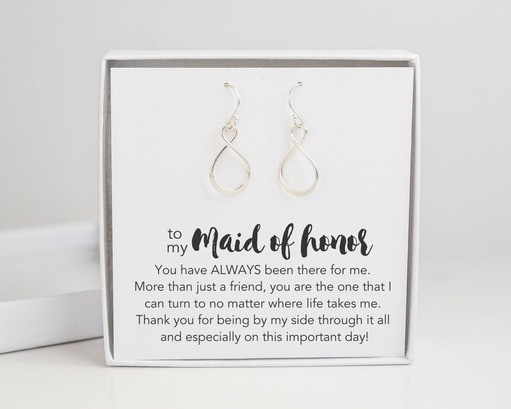 Maid of Honor Infinity Earrings