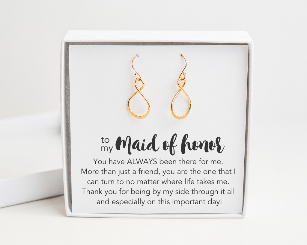 Maid of Honor Infinity Earrings