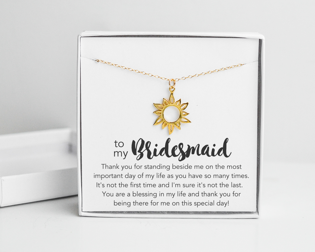 Bridesmaid Sun Necklace