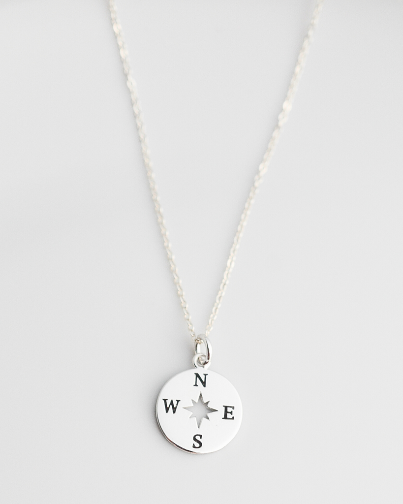 Joy in the Journey Solid Compass Necklace