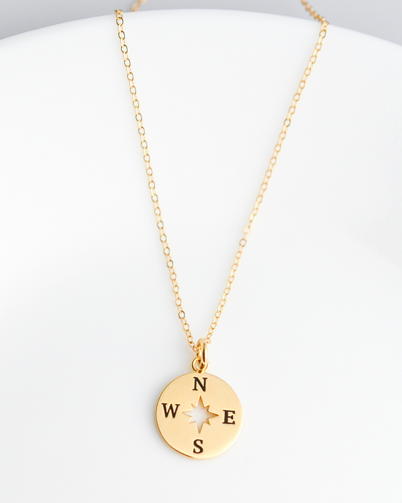 Graduate Solid Compass Necklace