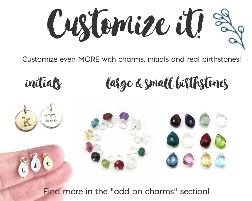 Two Birthstones Cluster Necklace