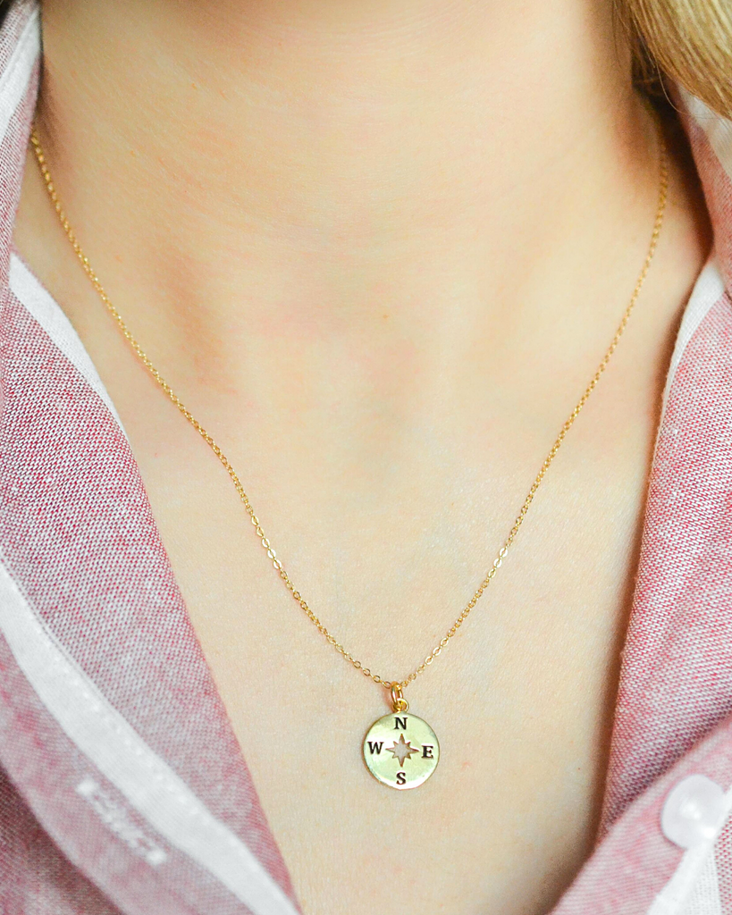 Joy in the Journey Solid Compass Necklace