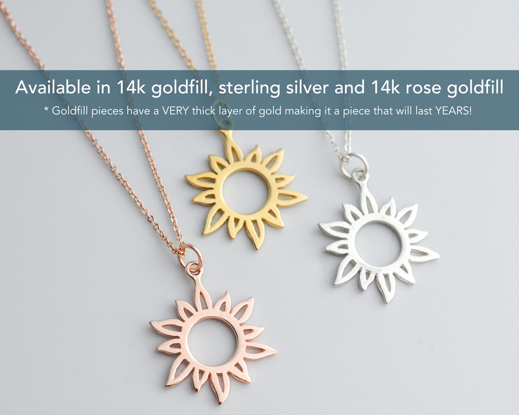 I Am a Child of God, 1 John 3:1 Bible Verse Rose-Gold Filled Sun Necklace