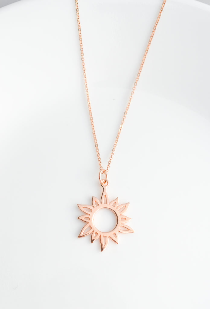 I Am a Child of God, 1 John 3:1 Bible Verse Rose-Gold Filled Sun Necklace