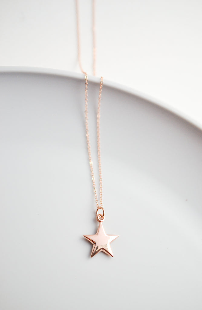 The Glory of God, Psalms 19:1 Bible Verse Rose-Gold Filled Star Necklace