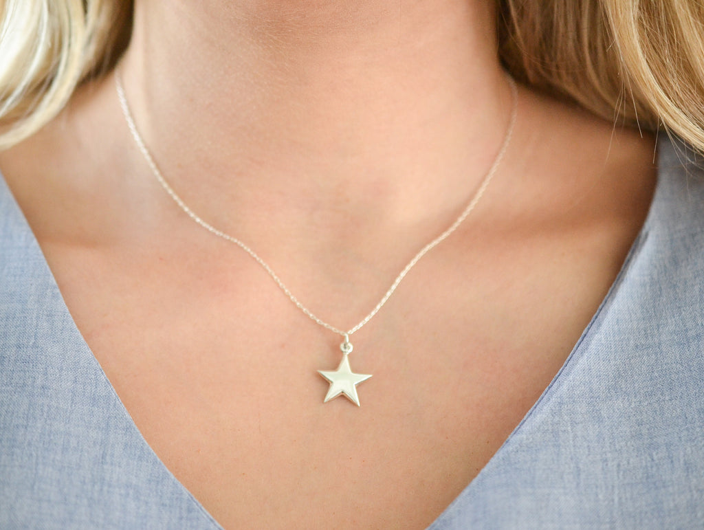 He Counts the Stars, Psalms 147:4 Bible Verse Sterling Silver Star Necklace