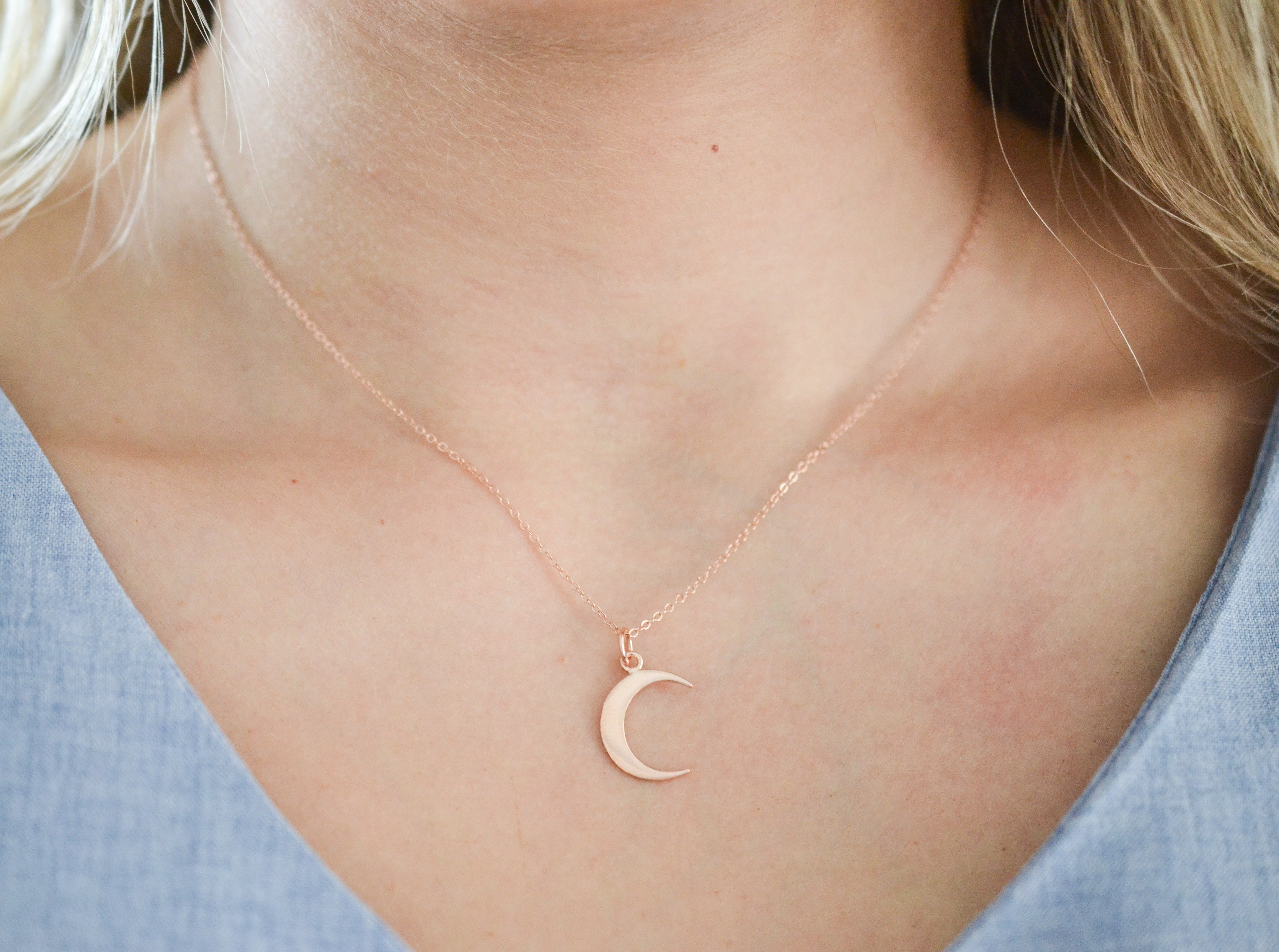 Mini Hanging Charm Necklace in Moon & Stars – Carrie Elizabeth