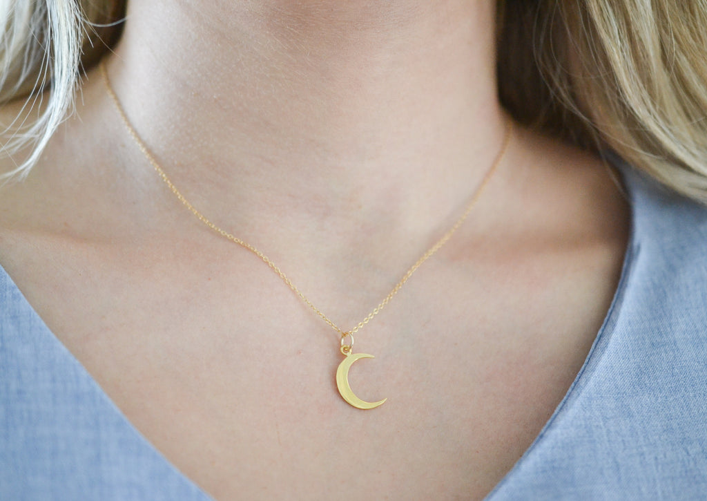 Mother's Crescent Moon Necklace