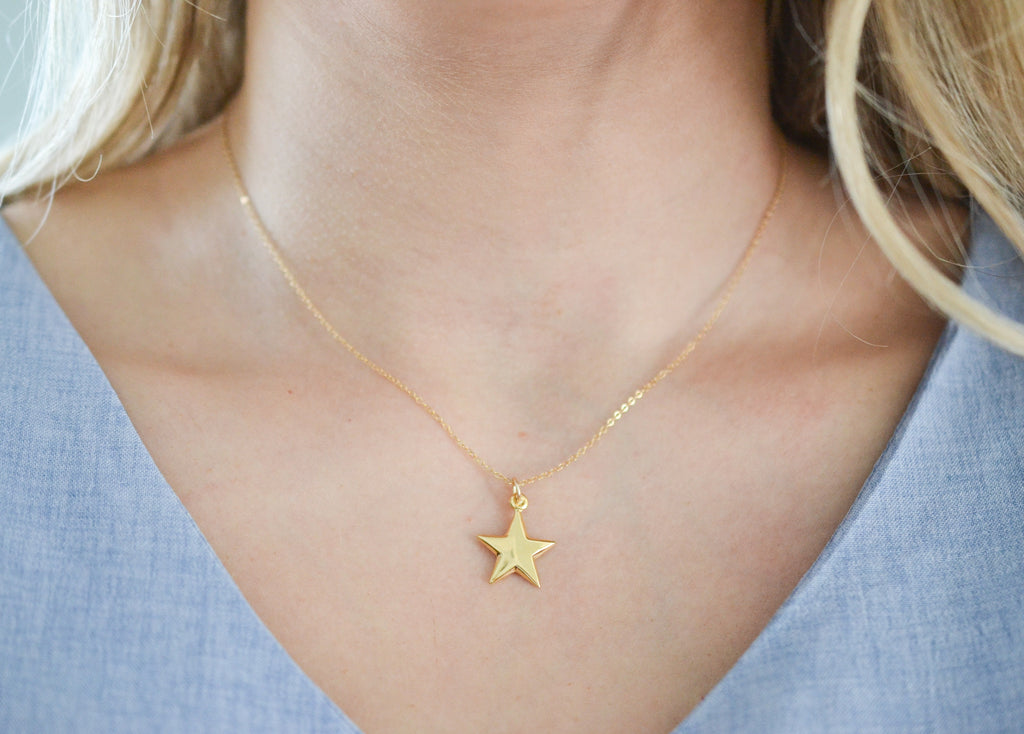 Be Still, Psalms 46:10 Bible Verse Gold Filled Star Necklace