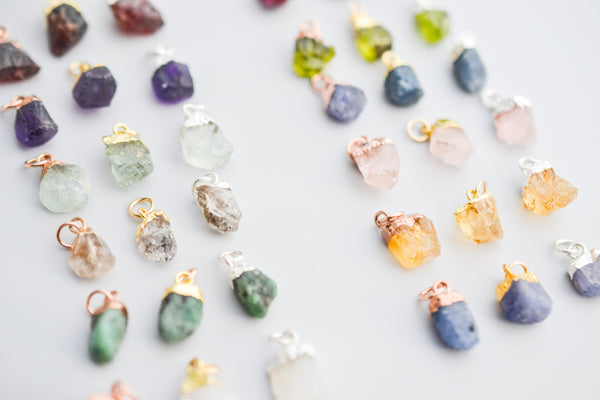 Rough Cut Birthstone – Silver and Ivy