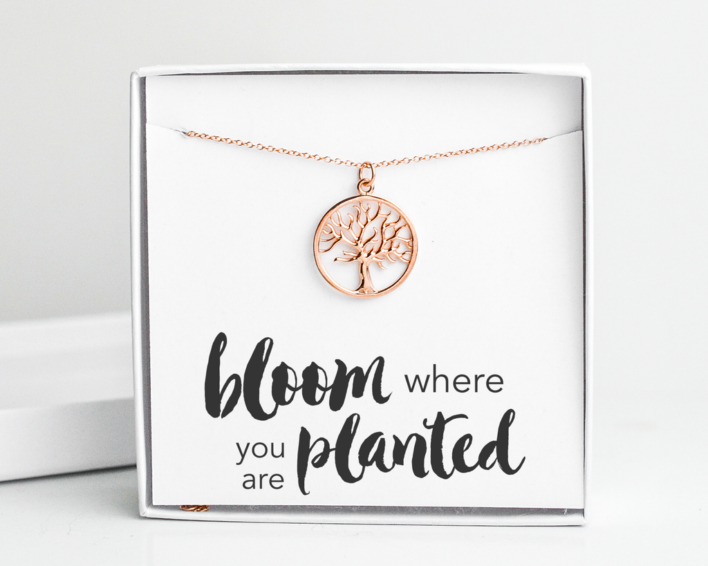 Bloom Where You Are Planted Tree Necklace