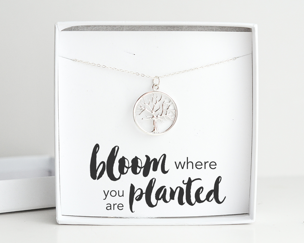 Bloom Where You Are Planted Tree Necklace