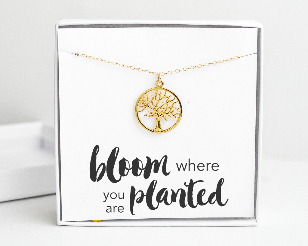 Bloom Where You Are Planted Tree Necklace