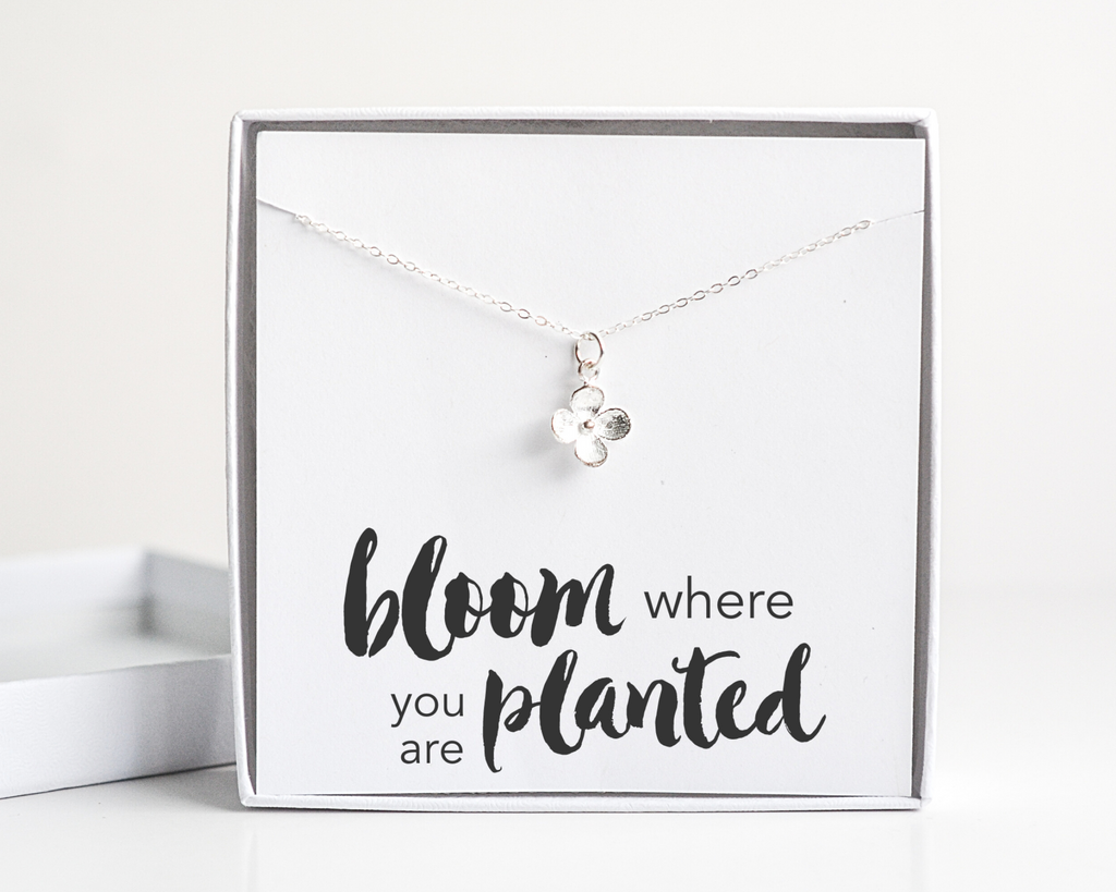 Bloom Where You Are Planted Flower Necklace