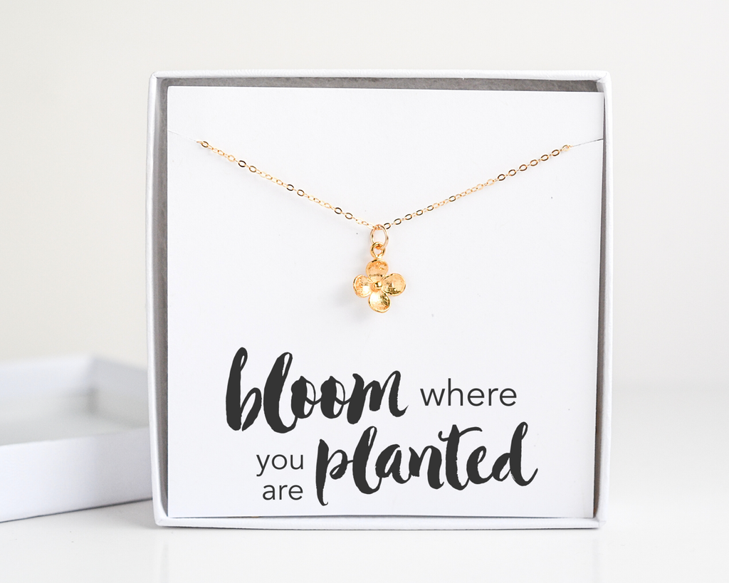 Bloom Where You Are Planted Flower Necklace