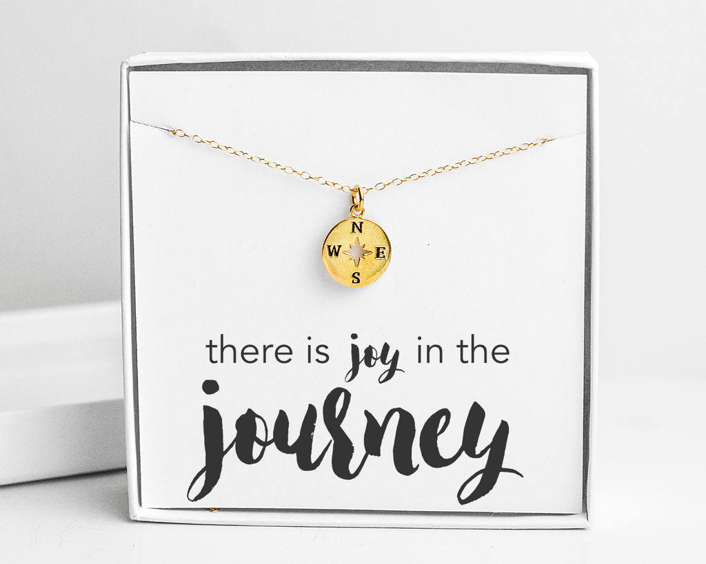 Joy in the Journey Solid Compass Necklace