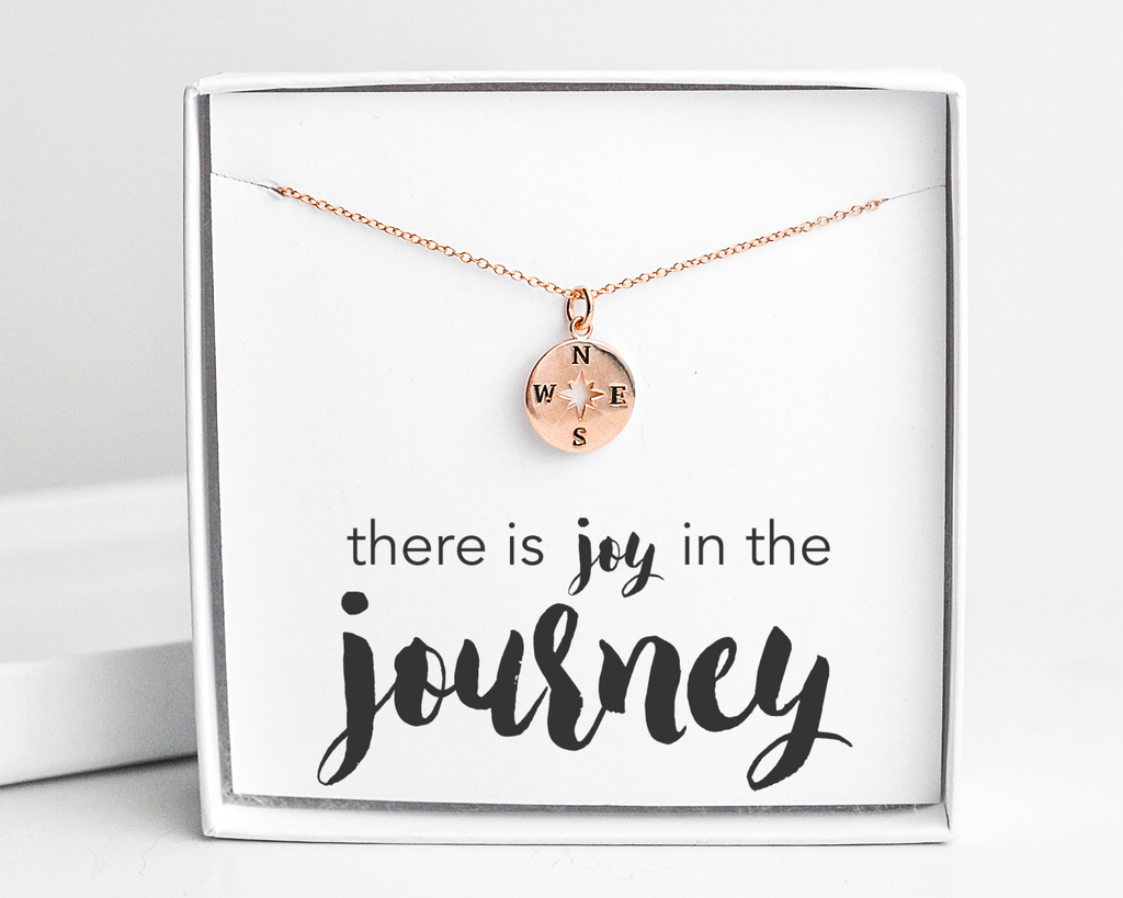 Joy in the Journey Solid Compass Necklace