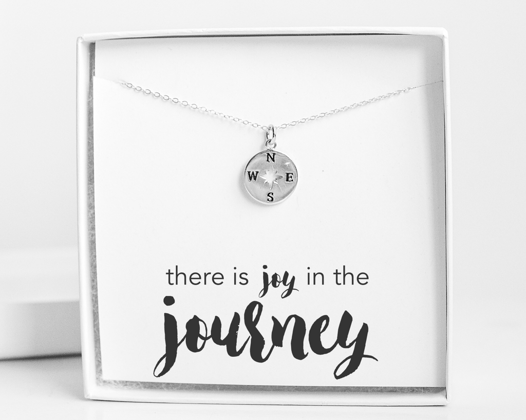 Joy in the Journey Solid Compass Necklace