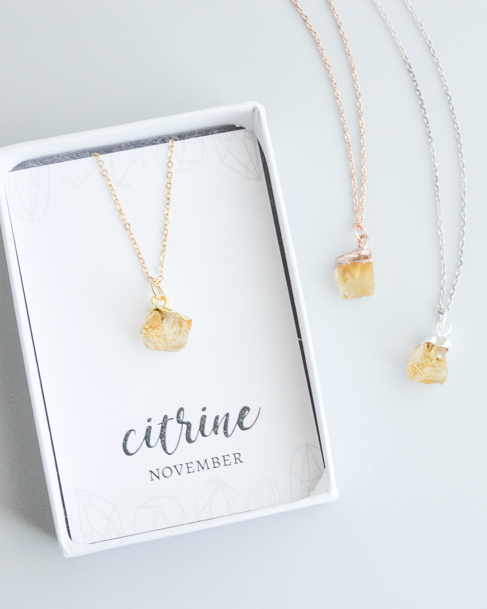 Raw citrine 2025 stone necklace