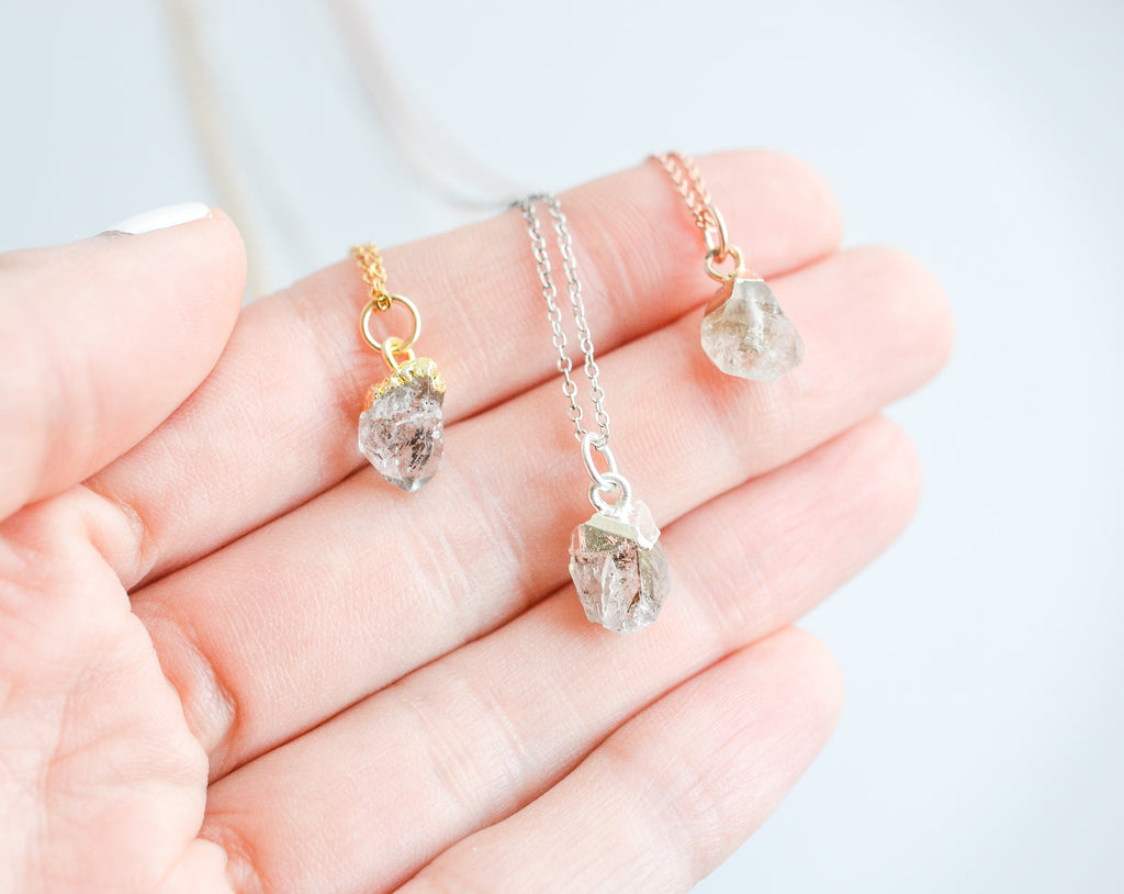 Raw Crystal Quartz Gemstone Necklace