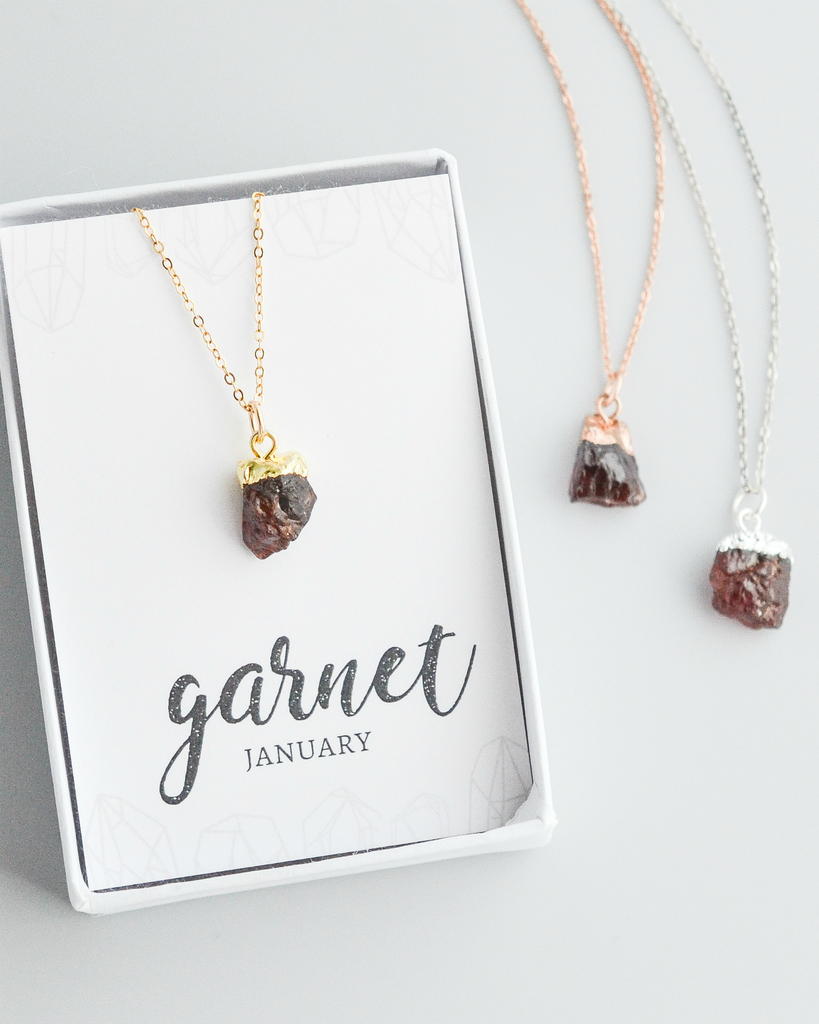 Round Garnet and Diamond Two Stone Pendant | Angara