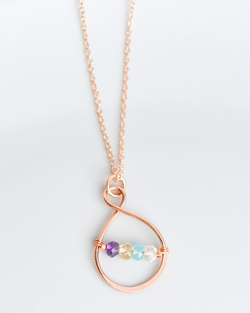 Grandma Small Infinity Birthstone Necklace