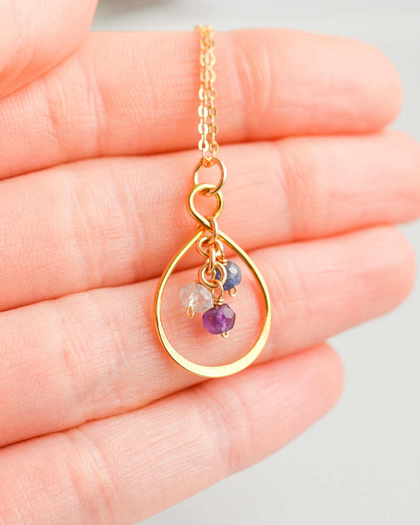 Mother's Small Infinity Teardrop Necklace