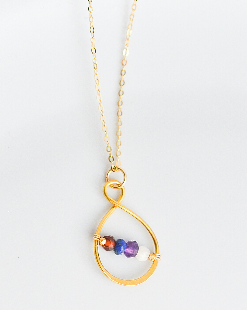 Sister Small Infinity Birthstone Necklace