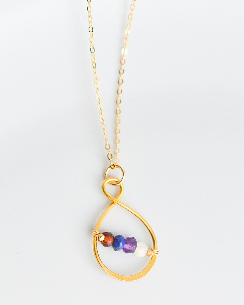 Mother's Small Infinity Birthstone Necklace